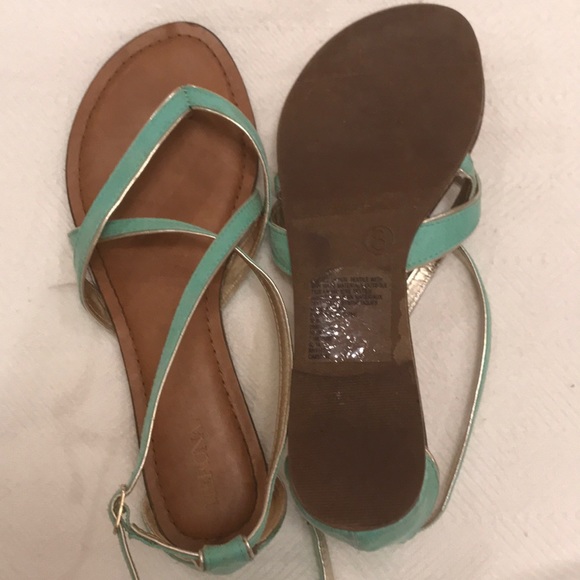 Sea Green suede strappy sandals - Picture 4 of 4